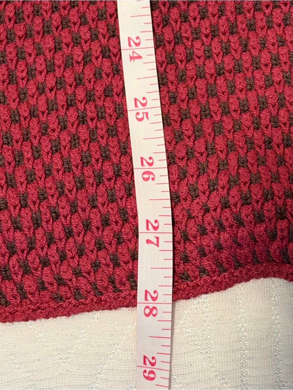 Free People Women's V-Neck Sweater in Red Berry & Brown, Size XS - Picture 12 of 13